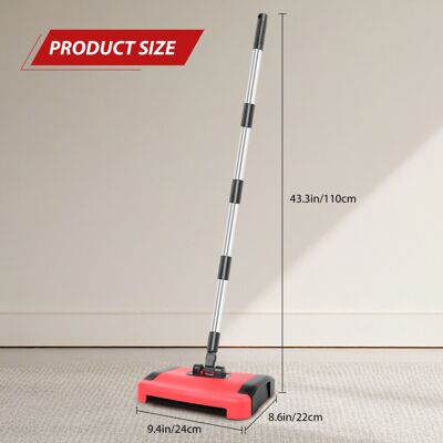 YouseaHome Manual Carpet Sweeper Large-Capacity Detachable Waste Bin for Under-Furniture Cl YouseaHome Manual Carpet Sweeper Large-Capacity Detachable Waste Bin for Under-Furniture Cl