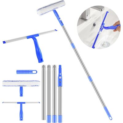 YouseaHome 65 Inch Window Cleaner Tool with Extension Pole Glass Washing Kit with Silicone YouseaHome 65 Inch Window Cleaner Tool with Extension Pole Glass Washing Kit with Silicone