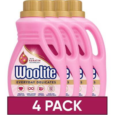 Woolite Laundry Detergent Liquid, 750ml, Pack of 4, For Delicates, Hand & Machin Woolite Laundry Detergent Liquid, 750ml, Pack of 4, For Delicates, Hand & Machin