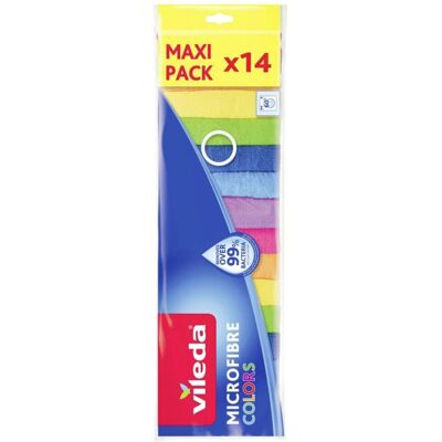 Vileda Microfibre Multi-Purpose Cloths Colours, Cleaning Cloths for Dry and Wet Vileda Microfibre Multi-Purpose Cloths Colours, Cleaning Cloths for Dry and Wet