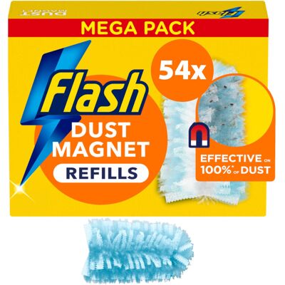 Flash Duster Dust Magnet Refills, Fluffy Dusters Refills, 54 Dusters (18x3), Eff Flash Duster Dust Magnet Refills, Fluffy Dusters Refills, 54 Dusters (18x3), Eff