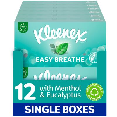 Kleenex? Easy Breathe Facial Tissues - Natural Menthol and Eucalyptus - 12 Boxes Kleenex? Easy Breathe Facial Tissues - Natural Menthol and Eucalyptus - 12 Boxes