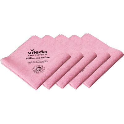 Vileda Professional Premium Microfibre Cleaning Cloths, PURmicro Active, Bathroo Vileda Professional Premium Microfibre Cleaning Cloths, PURmicro Active, Bathroo