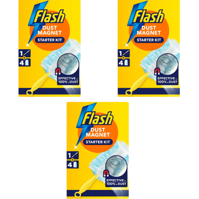 Flash Dust Magnet Duster Starter Kit 1 Handle And 4 Refills x 3 Boxes Flash Dust Magnet Duster Starter Kit 1 Handle And 4 Refills x 3 Boxes