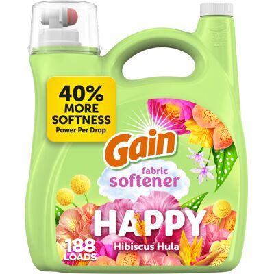 Gain Liquid Fabric Softener (Fabric Conditioner) Happy 127 fl oz 188 Loads Gain Liquid Fabric Softener (Fabric Conditioner) Happy 127 fl oz 188 Loads