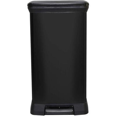 Curver Metal Effect 70% Recycled Kitchen Pedal Touch Deco Bin 50 Litres - Black Curver Metal Effect 70% Recycled Kitchen Pedal Touch Deco Bin 50 Litres - Black