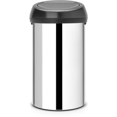 Brabantia 60 Litre Large Kitchen Touch Bin (Brilliant Steel/Matt Black Lid) Remo Brabantia 60 Litre Large Kitchen Touch Bin (Brilliant Steel/Matt Black Lid) Remo
