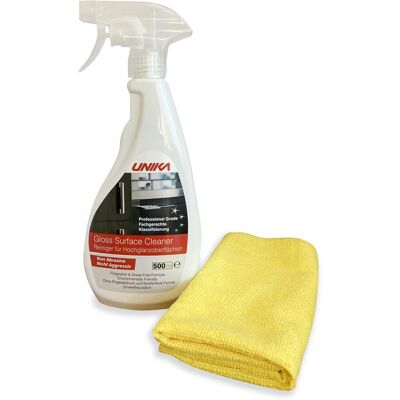 Unika Non-Aerosol Gloss Surface Cleaner & Microfibre Cloth 500ml Unika Non-Aerosol Gloss Surface Cleaner & Microfibre Cloth 500ml