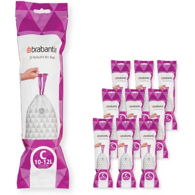 Brabantia 137983 PerfectFit Bin Liners Multipack (Size C/10-12 Litre) Thick Plas Brabantia 137983 PerfectFit Bin Liners Multipack (Size C/10-12 Litre) Thick Plas