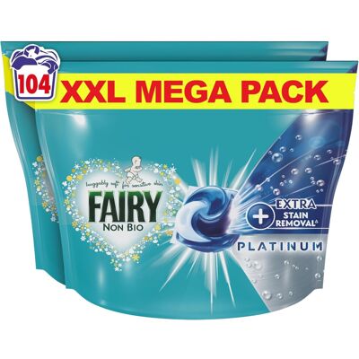 Fairy Non Bio Platinum PODS? Washing Liquid Capsules, 104 Washes (52x2), With Ex Fairy Non Bio Platinum PODS? Washing Liquid Capsules, 104 Washes (52x2), With Ex
