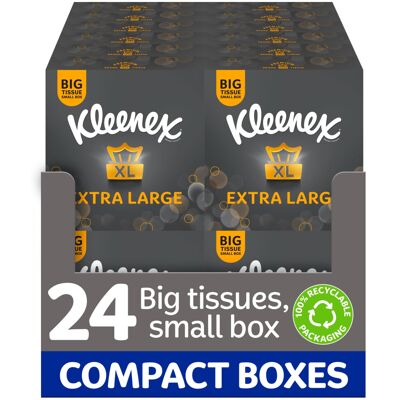 Kleenex Extra Large Soft Facial Tissues, 24 Compact Tissue Boxes, 1056 Tissues ( Kleenex Extra Large Soft Facial Tissues, 24 Compact Tissue Boxes, 1056 Tissues (