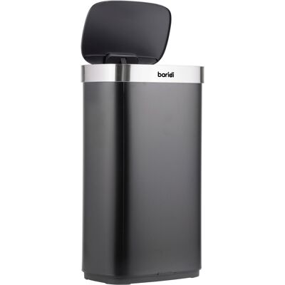 Dellonda Baridi Sensor Bin, 80L Capacity, Black/Stainless Steel - DH283 Dellonda Baridi Sensor Bin, 80L Capacity, Black/Stainless Steel - DH283