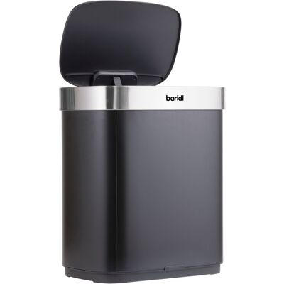 Dellonda Baridi Sensor Bin, 50L Capacity, Black/Stainless Steel – DH281 Dellonda Baridi Sensor Bin, 50L Capacity, Black/Stainless Steel – DH281