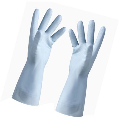 Unbranded Thick Reusable Waterproof Rubber Cleaning Gloves Blue L for Kitchen Washing Unbranded Thick Reusable Waterproof Rubber Cleaning Gloves Blue L for Kitchen Washing