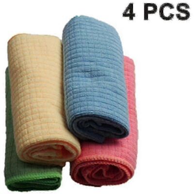 Unbranded Microfiber Dishcloths, 4 Pack, Incredible Absorbency, Professional Grade Lint-Fr Unbranded Microfiber Dishcloths, 4 Pack, Incredible Absorbency, Professional Grade Lint-Fr