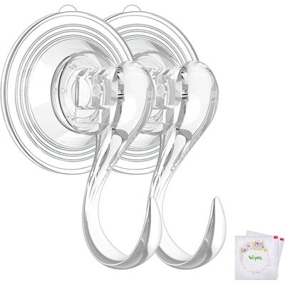 Kikidex (As show, One size) Suction Cup Hooks, Small Clear Reusable Heavy Duty Vacuum Su Kikidex (As show, One size) Suction Cup Hooks, Small Clear Reusable Heavy Duty Vacuum Su