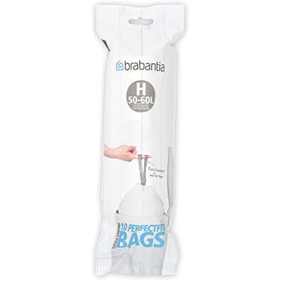 Brabantia PerfectFit Bin Liners, Size H, 50-60 L - 30 Bags Brabantia PerfectFit Bin Liners, Size H, 50-60 L - 30 Bags
