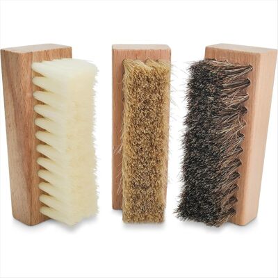 Unbranded Small Shoe Cleaning Brush Set of 3 Brushes with Nylon, Boar and Horsehair Bristl Unbranded Small Shoe Cleaning Brush Set of 3 Brushes with Nylon, Boar and Horsehair Bristl