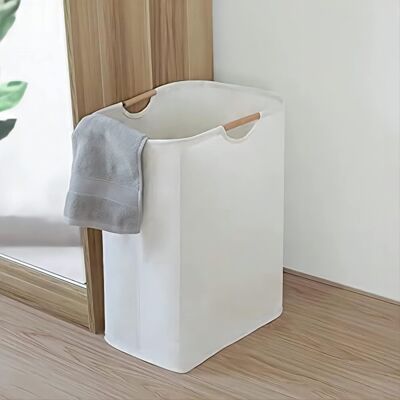 Unbranded Stylish Laundry Hamper for Household, Double Compartments Design, Sturdy Lid, La Unbranded Stylish Laundry Hamper for Household, Double Compartments Design, Sturdy Lid, La