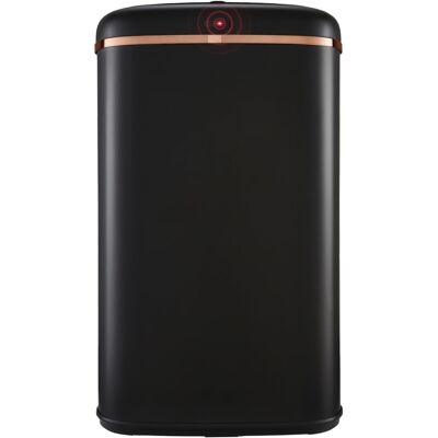 Tower T838010BLK Cavaletto Square Sensor Bin, 58L, Black and Rose Gold Tower T838010BLK Cavaletto Square Sensor Bin, 58L, Black and Rose Gold