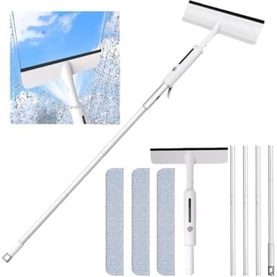 Unbranded Ergonomic Window Squeegee with Spray Mechanism, Telescopic Extension Pole Cleani Unbranded Ergonomic Window Squeegee with Spray Mechanism, Telescopic Extension Pole Cleani