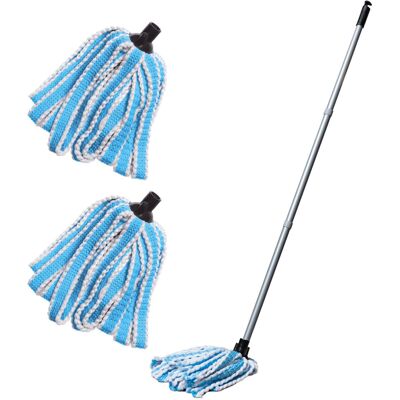 Addis Mega 100 Microfibre AntiBac 3 pcs Handle Twin Extra Mop Refill Pack Addis Mega 100 Microfibre AntiBac 3 pcs Handle Twin Extra Mop Refill Pack