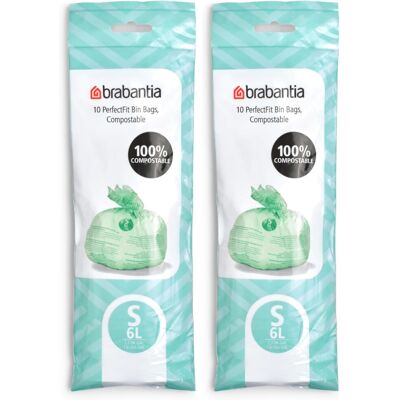 Brabantia 419683 Food Waste Caddy Compostable Bin Liners 6 L x10 Code S Gre Brabantia 419683 Food Waste Caddy Compostable Bin Liners 6 L x10 Code S Gre