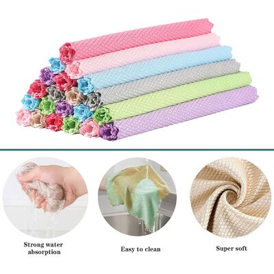 Unbranded Nanoscale Cleaning Cloth for Home and Kitchen, Fish Scale Design Reusable Microf Unbranded Nanoscale Cleaning Cloth for Home and Kitchen, Fish Scale Design Reusable Microf