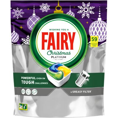 Fairy Platinum Lemon All In One Dishwasher Tablets, With Shiny Cleaning & Scent Fairy Platinum Lemon All In One Dishwasher Tablets, With Shiny Cleaning & Scent