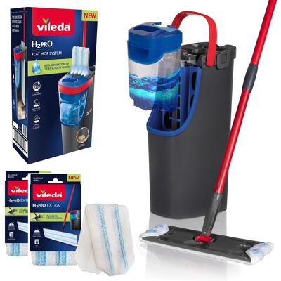 Vileda H2PrO Flat Mop And Bucket Set Vileda H2PrO Flat Mop And Bucket Set