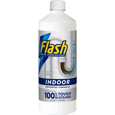 Flash Sink and Drain Unblocker, 1 Litre, Powerful Indoor Formula, Removes Tough Flash Sink and Drain Unblocker, 1 Litre, Powerful Indoor Formula, Removes Tough