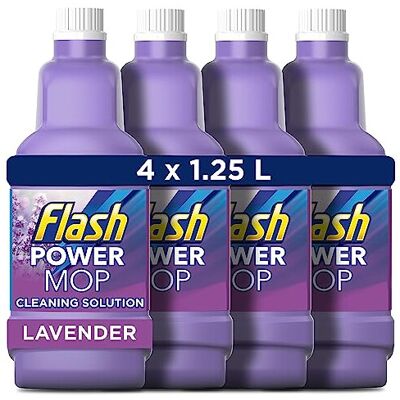 Flash Power Spray Mop Floor Cleaner Multi-Surface Cleaning Liquid Lavender 5L (1 Flash Power Spray Mop Floor Cleaner Multi-Surface Cleaning Liquid Lavender 5L (1
