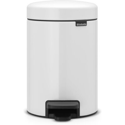 Brabantia 112126 Pedal Bin newIcon with Plastic Inner Bucket, 3 L-White Brabantia 112126 Pedal Bin newIcon with Plastic Inner Bucket, 3 L-White
