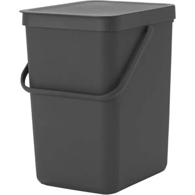 Brabantia Sort & Go Waste Bin 25L (Grey), Space-Efficient Plastic Recycle Contai Brabantia Sort & Go Waste Bin 25L (Grey), Space-Efficient Plastic Recycle Contai