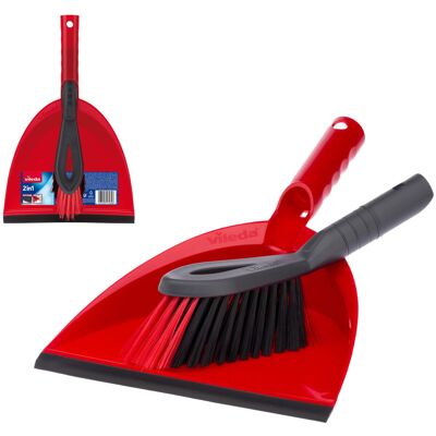 Vileda Dust Pan & Brush Set - 2in1 Brush and Pan Set with Durable Bristles & Eas Vileda Dust Pan & Brush Set - 2in1 Brush and Pan Set with Durable Bristles & Eas