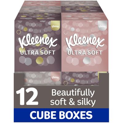 Kleenex Ultra Soft Facial Tissues Pack of 12 Cube Tissue Boxes Our Softes Kleenex Ultra Soft Facial Tissues Pack of 12 Cube Tissue Boxes Our Softes