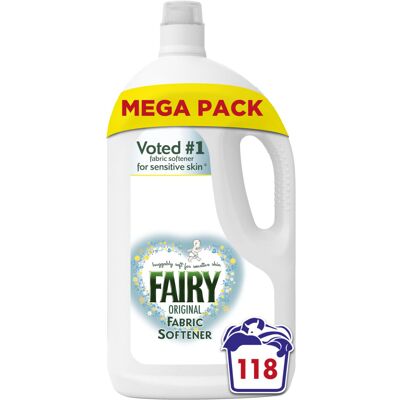 Fairy Original Fabric Conditioner, 118 Washes, 3.894l, For Sensitive Skin, Hypoa Fairy Original Fabric Conditioner, 118 Washes, 3.894l, For Sensitive Skin, Hypoa