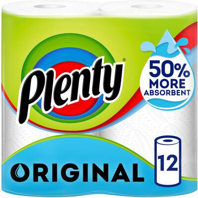 Plenty Original Kitchen Roll, 12 Rolls, Kitchen Towel, Kitchen Plenty Original Kitchen Roll, 12 Rolls, Kitchen Towel, Kitchen