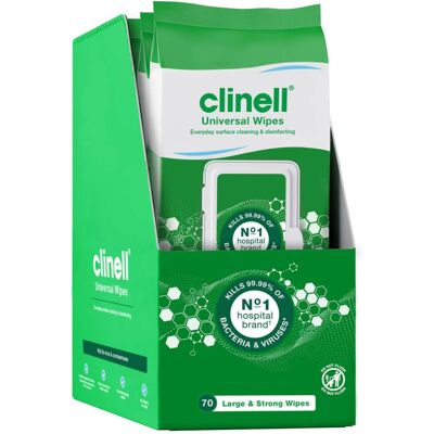 Clinell Universal Cleaning and Disinfecting Wipes for Home - Pack of 4 - 70 XL p Clinell Universal Cleaning and Disinfecting Wipes for Home - Pack of 4 - 70 XL p