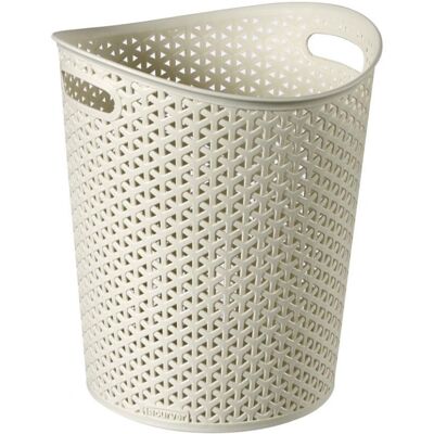 Curver My Style Cream Rattan Effect Trash Bin - Trash Bin Curver My Style Cream Rattan Effect Trash Bin - Trash Bin