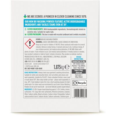 Ecover Lavender Eucalyptus Non Bio Laundry Washing Powder 1875kg Ecover Lavender Eucalyptus Non Bio Laundry Washing Powder 1875kg