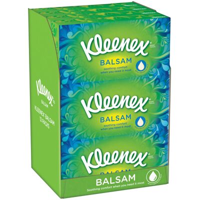 Kleenex Balsam Tissues - Pack of 12-768 Sheets in Kleenex Balsam Tissues - Pack of 12-768 Sheets in