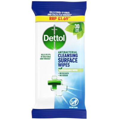 Dettol Antibacterial Surface 30 Wipes (Pack of 12) Dettol Antibacterial Surface 30 Wipes (Pack of 12)