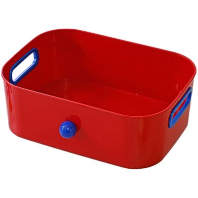 Unbranded Red Red Color Storage Bin Plastic Desk Organizer Stackable Basket With Handles F Unbranded Red Red Color Storage Bin Plastic Desk Organizer Stackable Basket With Handles F