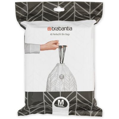 Brabantia 138829 PerfectFit Bin Liners (Size M/60 Litre) Thick Plastic Trash Bag Brabantia 138829 PerfectFit Bin Liners (Size M/60 Litre) Thick Plastic Trash Bag