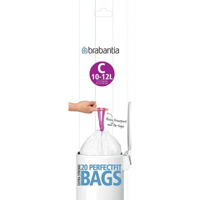 100x WHITE BRABANTIA BIN LINERS TYPE C LINER BAG BAGS 10L - 12L 10 - 12 LITRE 100x WHITE BRABANTIA BIN LINERS TYPE C LINER BAG BAGS 10L - 12L 10 - 12 LITRE