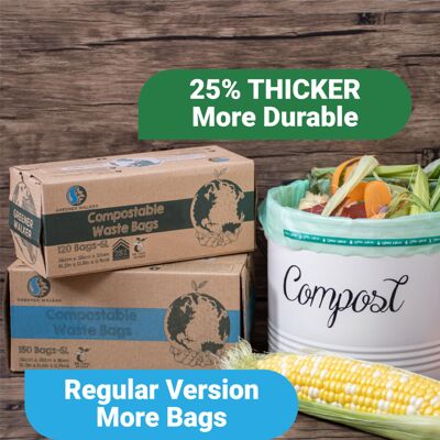 Greener Walker 25% Extra Thick Compost 6L/10L/30L Caddy Bin Liners-120 Bags Biod Greener Walker 25% Extra Thick Compost 6L/10L/30L Caddy Bin Liners-120 Bags Biod