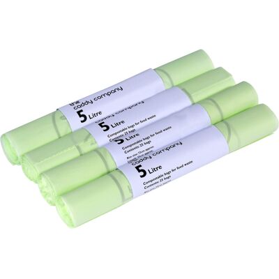 The Caddy Company 5 Litre (5L) Compostable Caddy Bin Liners, 100 Bags The Caddy Company 5 Litre (5L) Compostable Caddy Bin Liners, 100 Bags