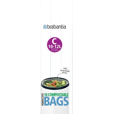 Brabantia Compostable Bin Liners for Food Waste & Organic Composting (Size C/10- Brabantia Compostable Bin Liners for Food Waste & Organic Composting (Size C/10-
