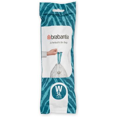 Brabantia IdealFit Bin Liners (Size W/5 Litre) Ideal Quality Thick Plastic Trash Brabantia IdealFit Bin Liners (Size W/5 Litre) Ideal Quality Thick Plastic Trash